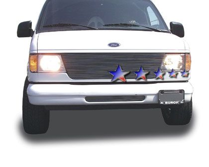 2007 Ford Econoline Van  (22 Bars)Aluminum Billet Grille - 1992-2007 Ford Econoline Van (22 Bars), Main Upper, Polished, Aluminum, Replacement (Cuttin