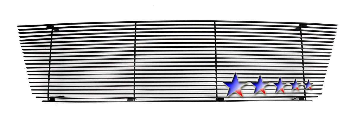 2007 Ford Econoline Van  (22 Bars)Black Aluminum Billet Grille - 1992-2007 Ford Econoline Van (22 Bars), Main Upper, Black Powder Coated, Aluminum, Re