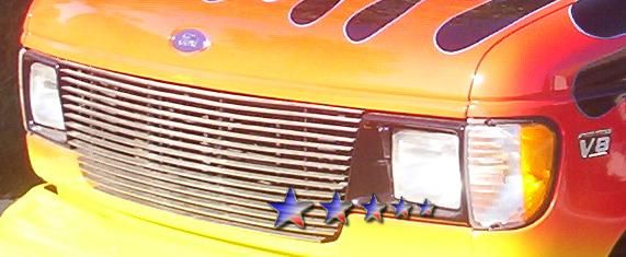 2007 Ford Econoline Van  (15 Bars)Aluminum Billet Grille - 1992-2007 Ford Econoline Van (15 Bars), Main Upper, Polished, Aluminum, Replacement (Cuttin