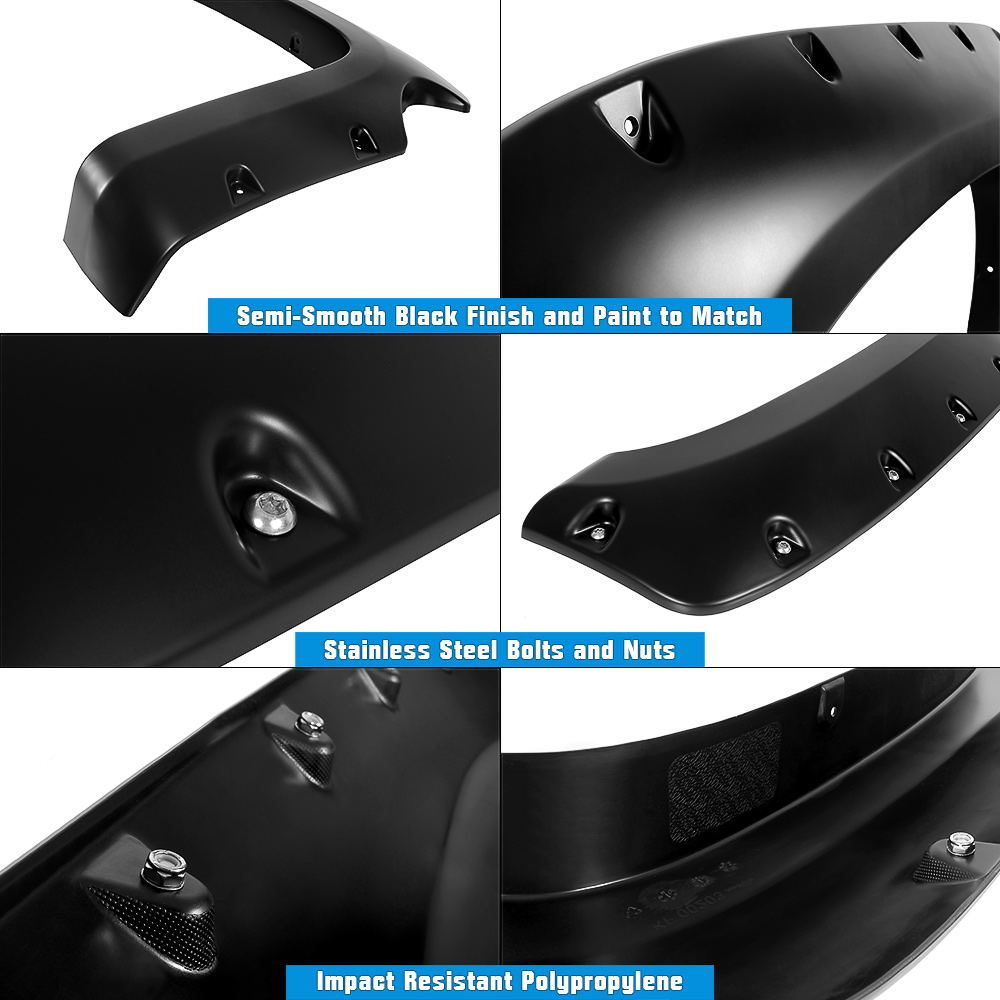 2007-2013 Chevrolet Silverado 1500 Short Bed Front and Rear Wheel Arches Fender Flare Pocket Dimple