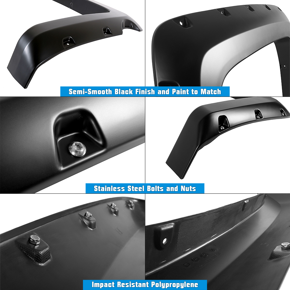 2014-2018 Chevrolet Silverado 1500 ; Short Bed (5'8") Only Front and Rear Wheel Arches Fender Flare Pocket Dimple