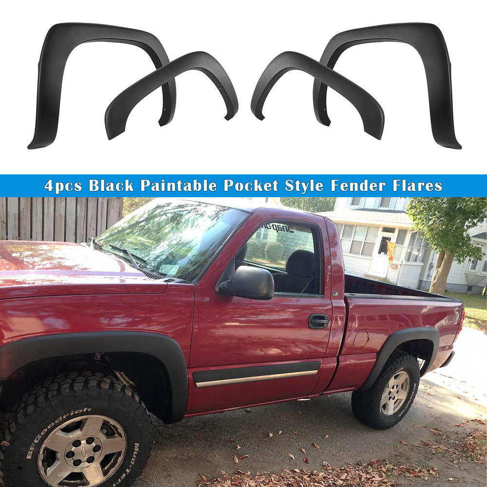 1999-2002 Chevrolet Silverado/1999-2006 GMC Sierra (Excl. Sport)/2007 GMC Sierra Classic Model Front and Rear Wheel Arches Fender Flare Rugged OE