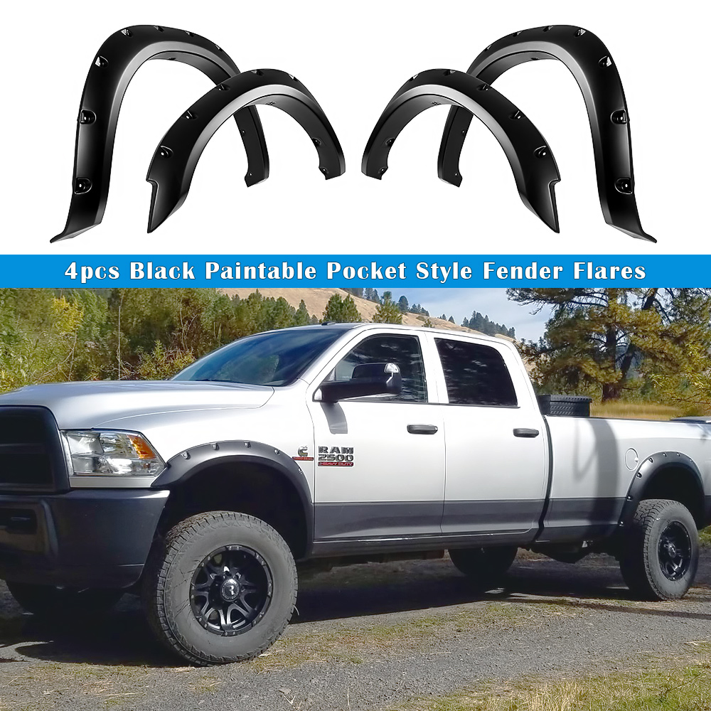 2010-2018 Dodge Ram 2500/3500 (Standard Bed 6.5ft & Long Bed 8ft) Front and Rear Wheel Arches Fender Flare Pocket Dimple