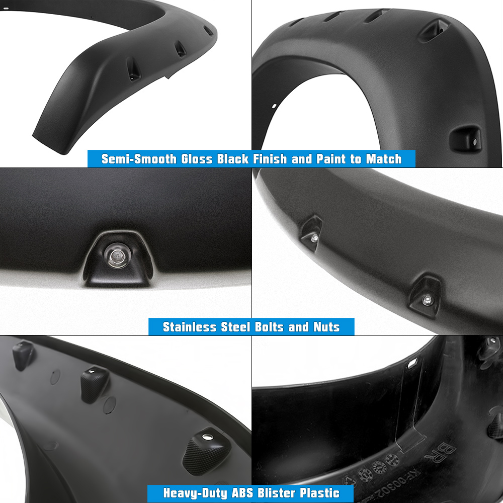 2002-2008 Dodge Ram 1500 2003-2009 Dodge Ram 2500/3500 Standard Bed 6.5ft & Long Bed 8ft Front and Rear Wheel Arches Fender Flare Pocket Dimple