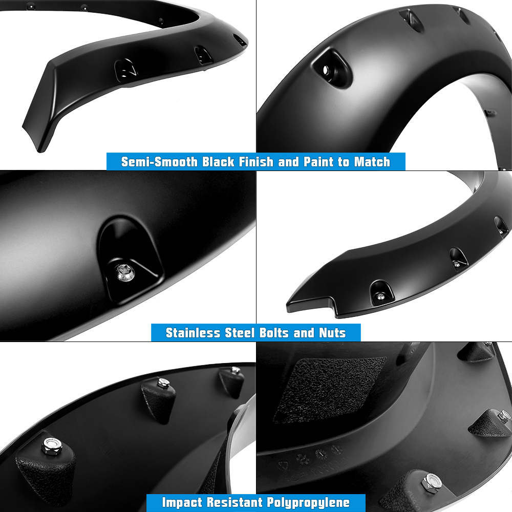 2009-2018 Dodge Ram 1500 (incl. 2019-2020 Ram 1500 Classic) (Short Style);Fleetside 67.4/76.3/96.3 inch Bed ;Excl. R/T Models Front and Rear Wheel Arches Fender Flare Pocket Dimple