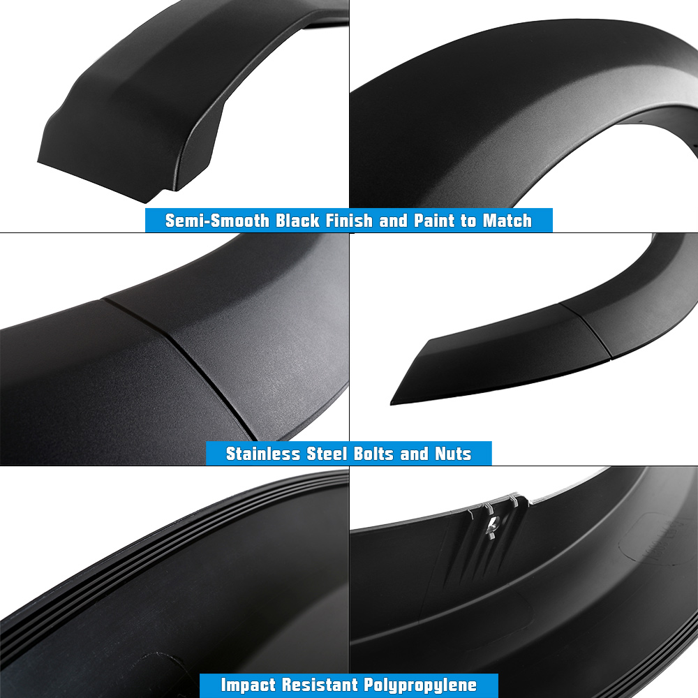 2009-2018 Dodge Ram 1500 (incl. 2019-2020 Ram 1500 Classic) (Short Style);Fleetside 67.4/76.3/96.3 inch Bed ;Excl. R/T Models Front and Rear Wheel Arches Fender Flare Rugged OE