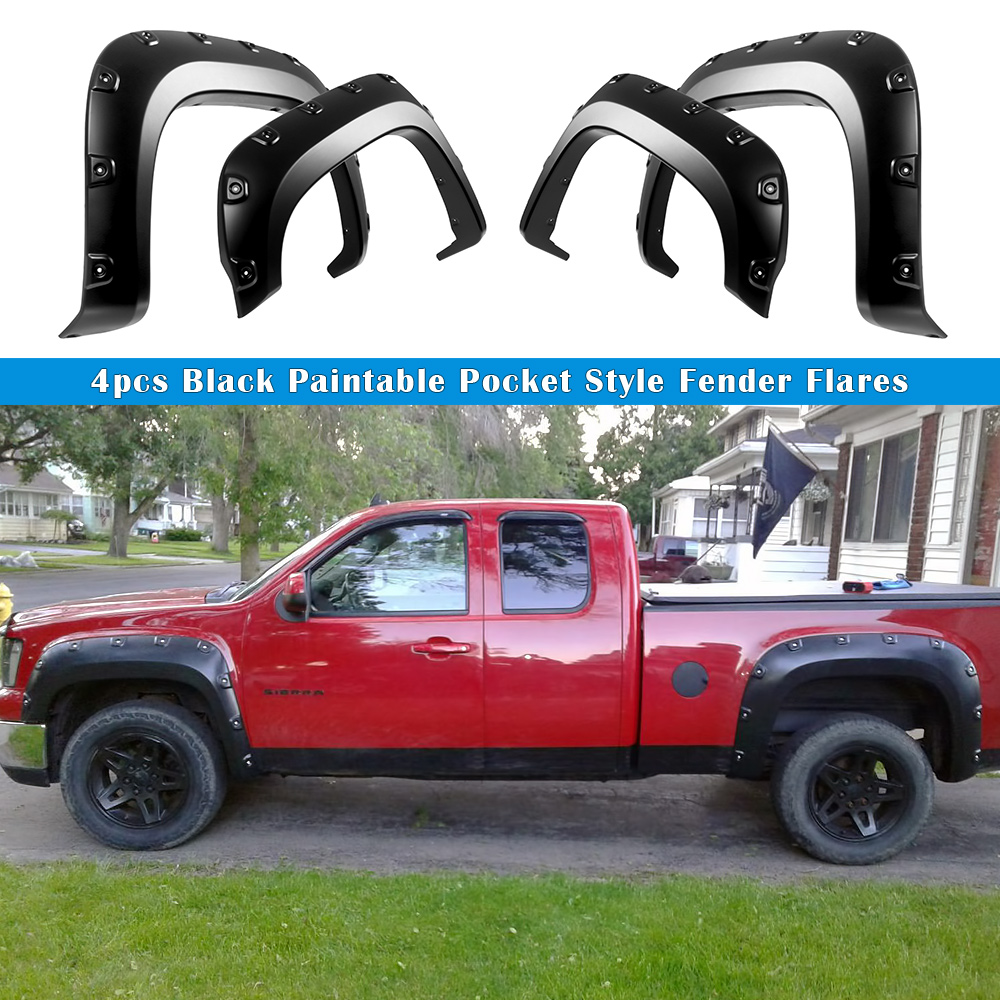 2007-2013 GMC Sierra 1500 78.7/97.6 inch Bed Front and Rear Wheel Arches Fender Flare Super Pocket