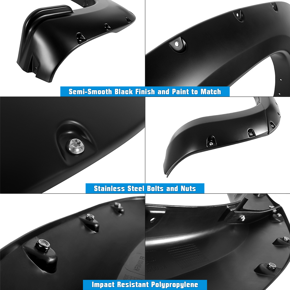 2005-2011 Toyota Tacoma Fleetside 73.5" Bed Front and Rear Wheel Arches Fender Flare Pocket Dimple