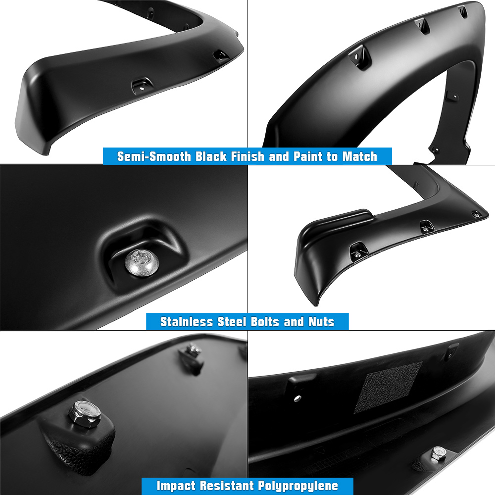 2014-2021 Toyota Tundra (Factory mudflaps must be removed) Front and Rear Wheel Arches Fender Flare Pocket Dimple