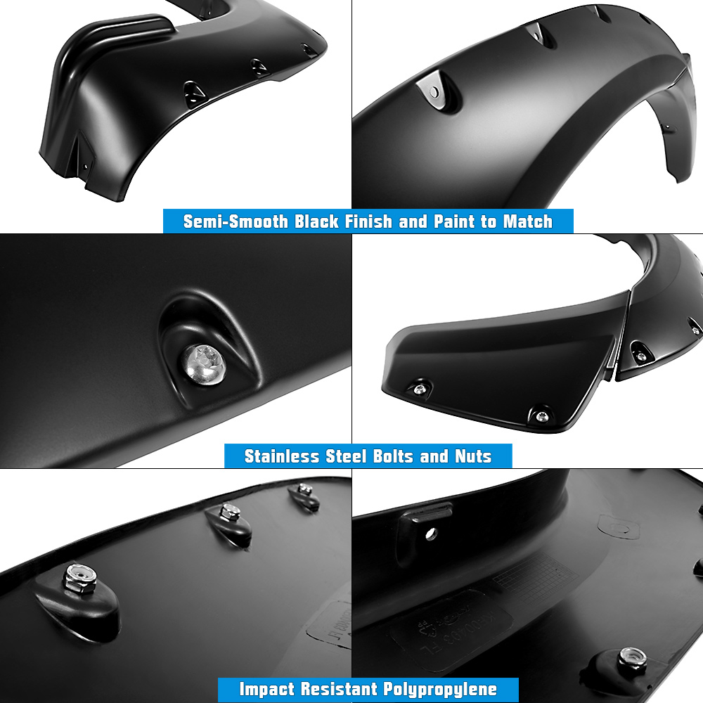 2012-2015 Toyota Tacoma Fleetside 73.5" Bed Front and Rear Wheel Arches Fender Flare Pocket Dimple