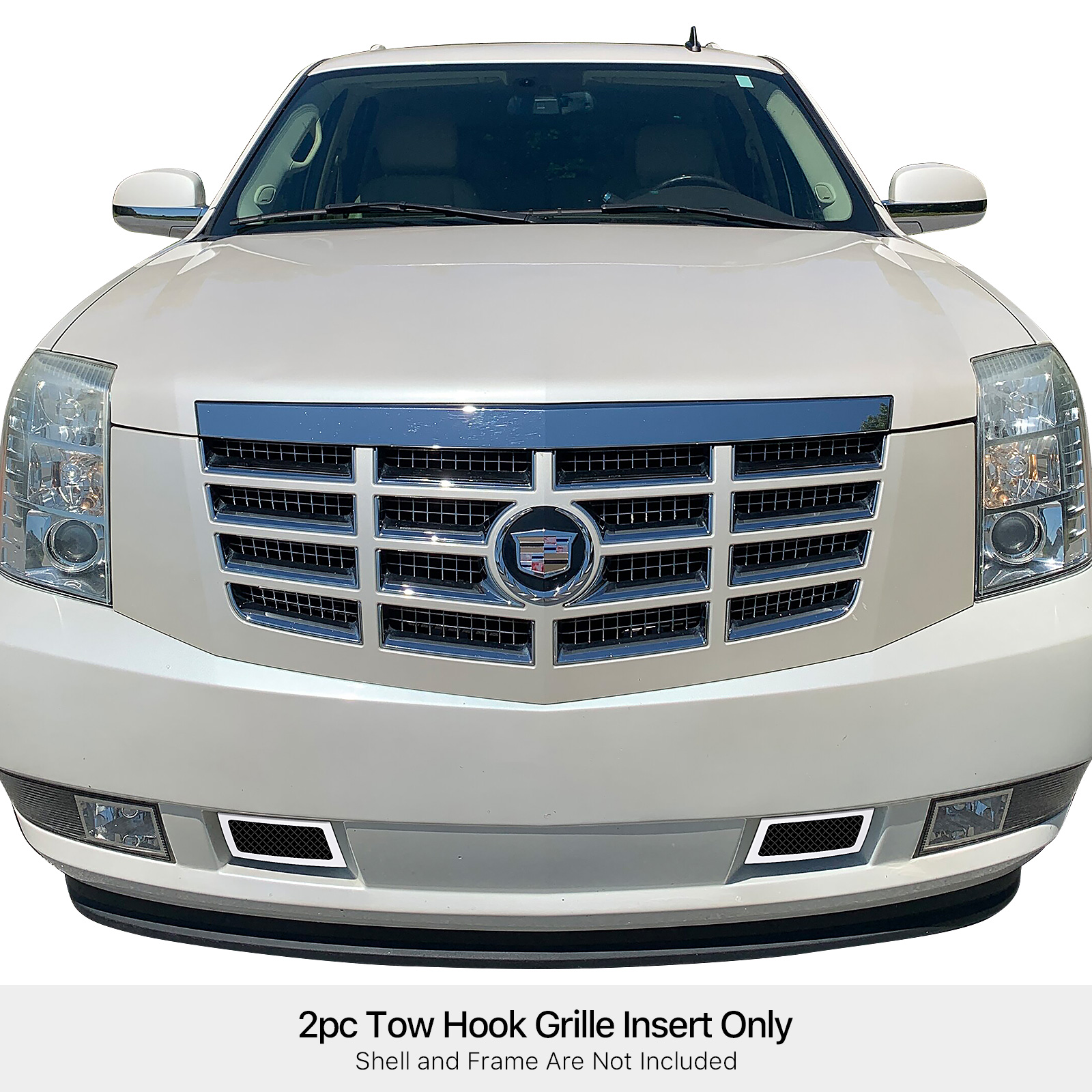 2007-2014 Cadillac Escalade Not Fit ESV Platinum And Hybrid Models Without Tow hook Tow Hook Black Wire Mesh Grille