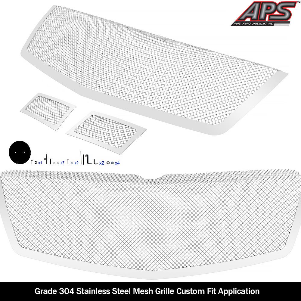 2007-2014 Cadillac Escalade Not Fit ESV and Platinum and Hybrid Models Without Tow hook Main Upper + Tow Hook Wire Mesh Grille