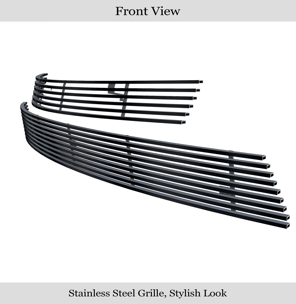 2014-2015 Chevy Camaro LS/LT With RS Package Main Upper + Lower Bumper Black Stainless Steel Billet Grille