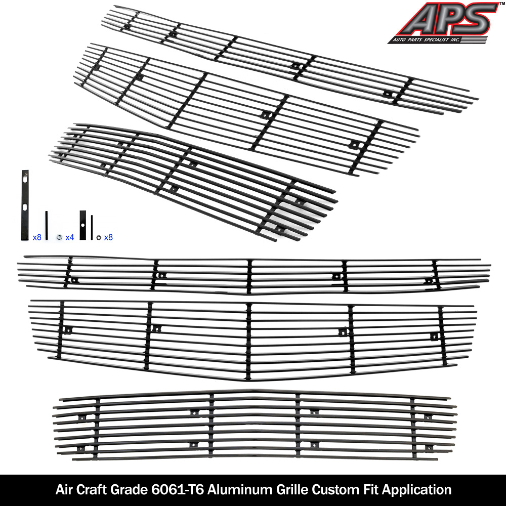 2008-2012 Chevy Malibu MAIN UPPER + LOWER BUMPER Aluminum Billetuminum Billet Wide Grille