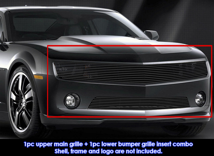 2010-2013 Chevy Camaro LT V6/2010-2013 Chevy Camaro LS V6 MAIN UPPER + LOWER BUMPER Aluminum Billetuminum Billet Wide Grille