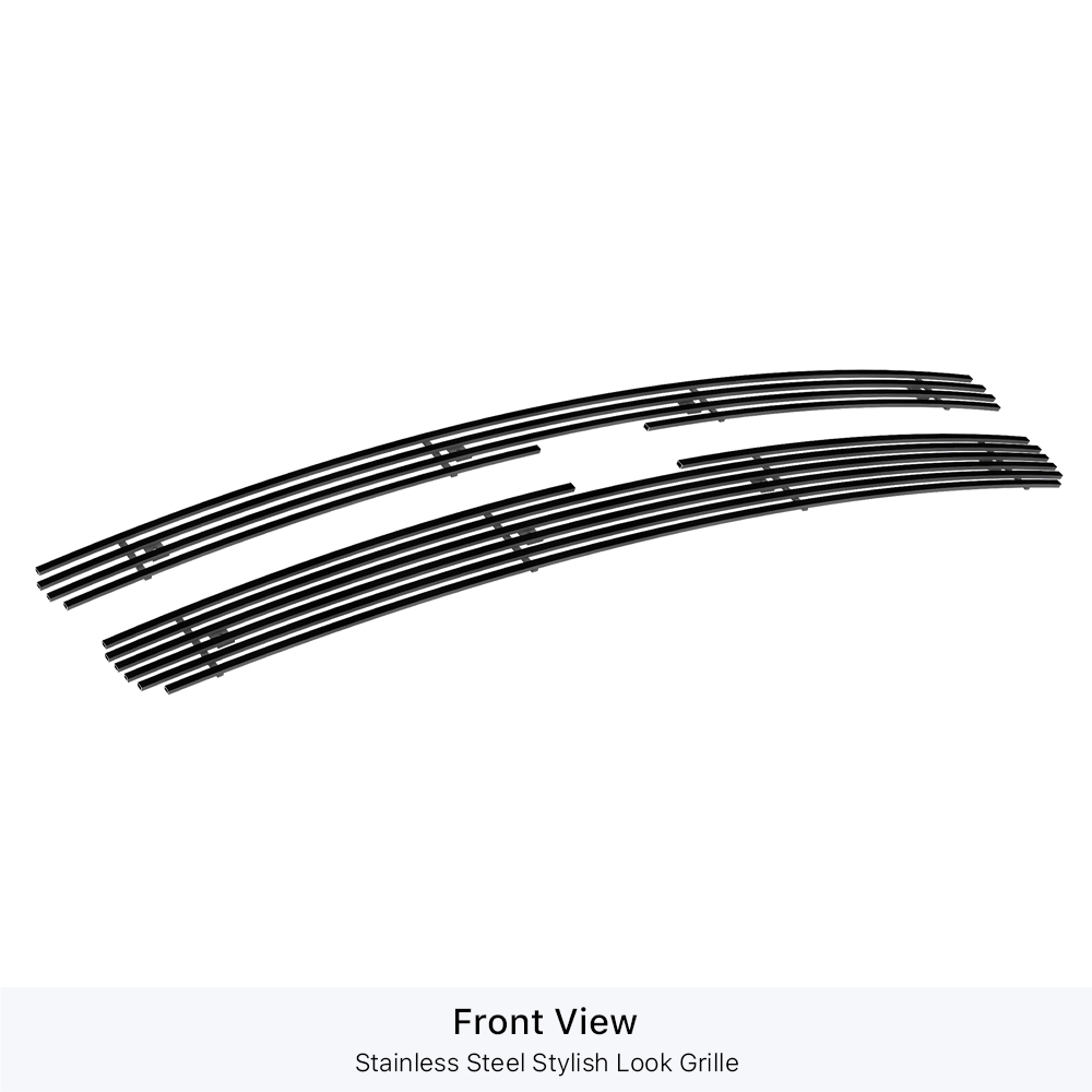 2007-2013 Chevy Silverado 1500 (only for Models with logo height exceeding center bar) Main Upper Black Stainless Steel Billet Grille