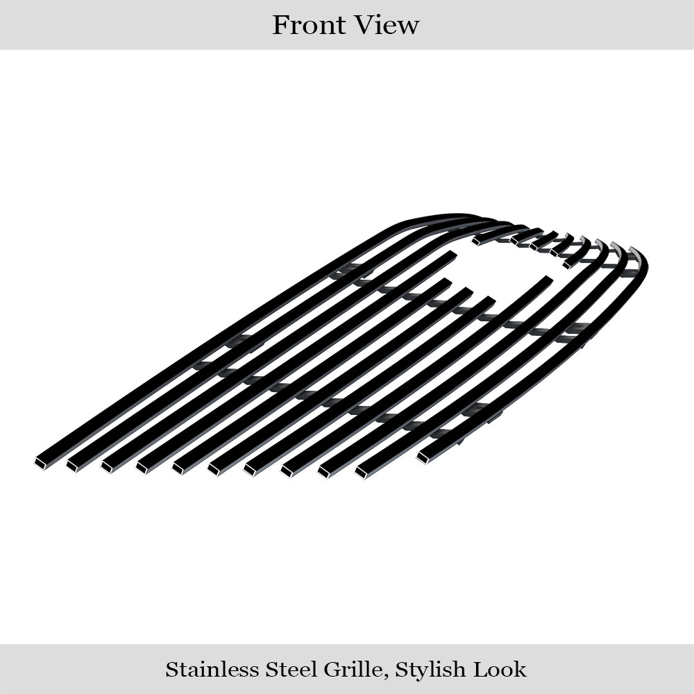 2013-2017 Chevy Traverse Logo Show Main Upper Black Stainless Steel Billet Grille