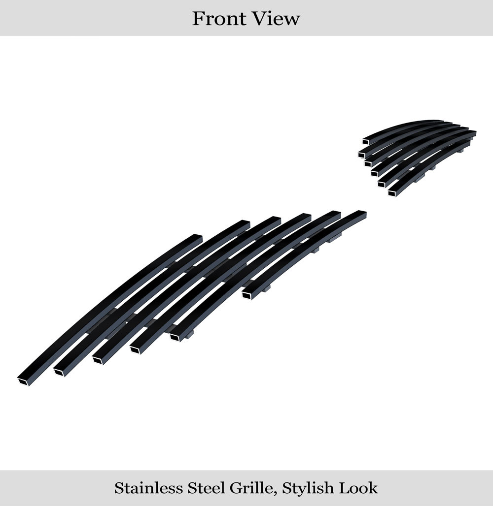 2016-2018 Chevy Silverado 1500 (Incl. 2019 Silverado 1500 LD) Without Tow Hook Lower Bumper Black Stainless Steel Billet Grille