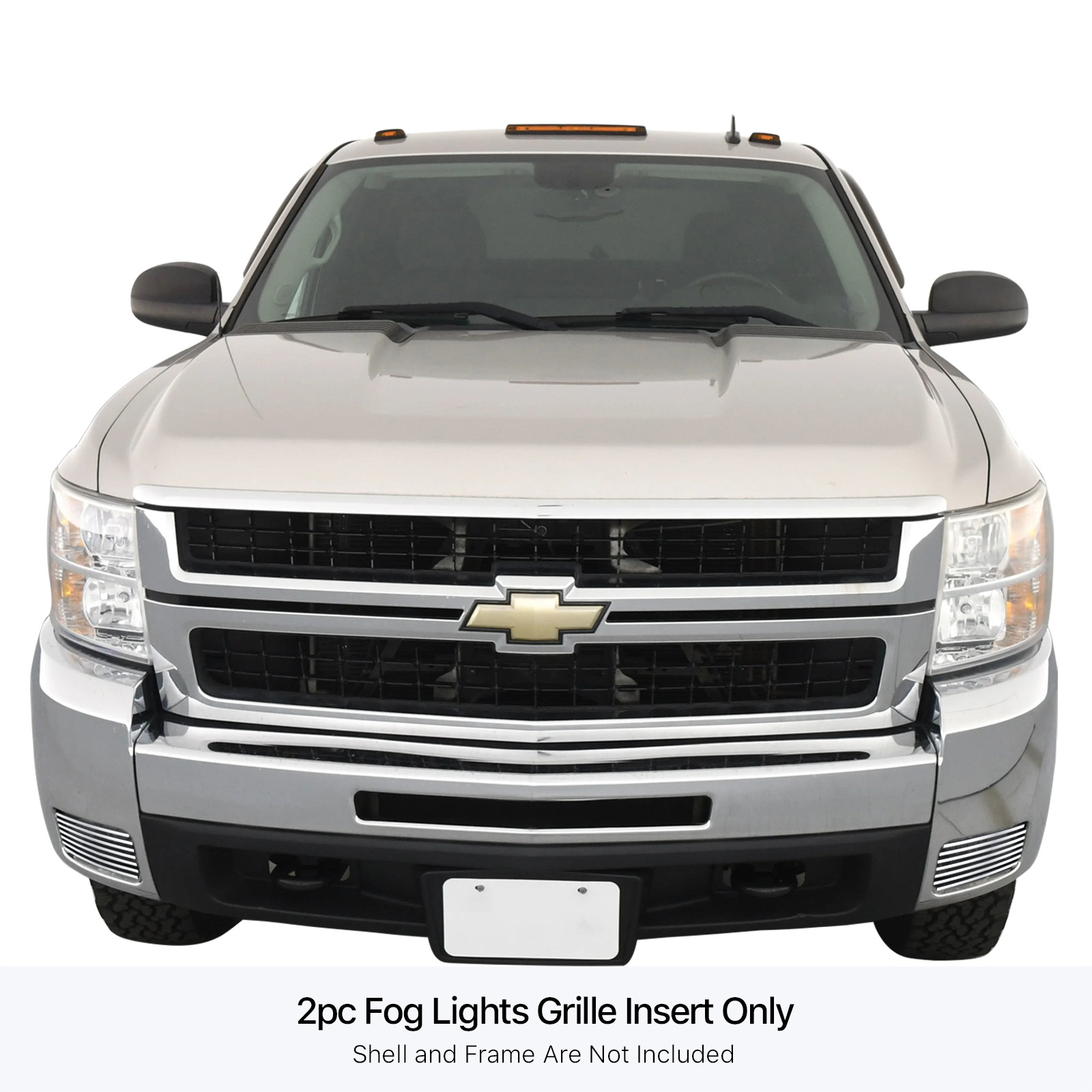 2007-2013 Chevy Silverado 1500 Fog Light Cover Stainless Steel Billet Grille