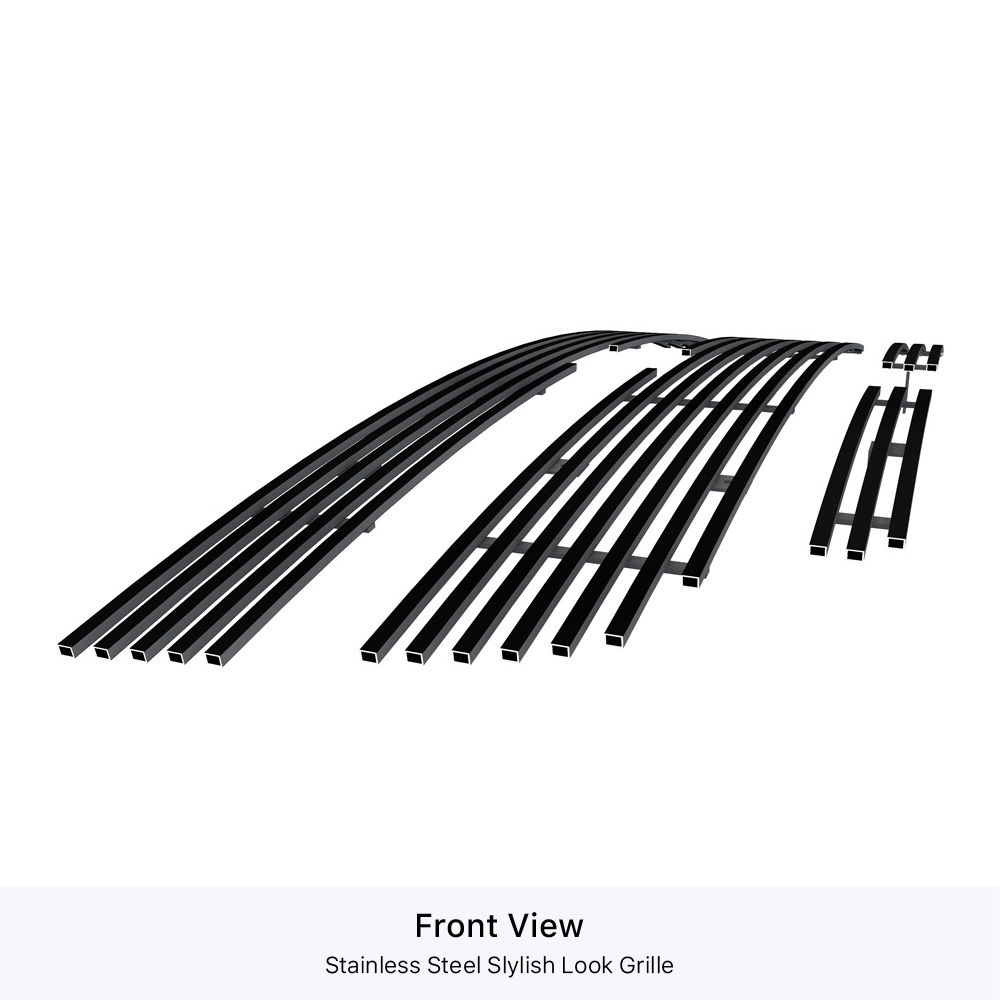 2006-2006 Chevy Silverado 1500 /2006-2006 Chevy Silverado 1500 HD /2005-2006 Chevy Silverado 2500 HD /2005-2006 Chevy Silverado 3500 /2007-2007 Chevy Silverado Only for Classic Models Main Upper + Top Bumper Black Stainless Steel Billet Grille