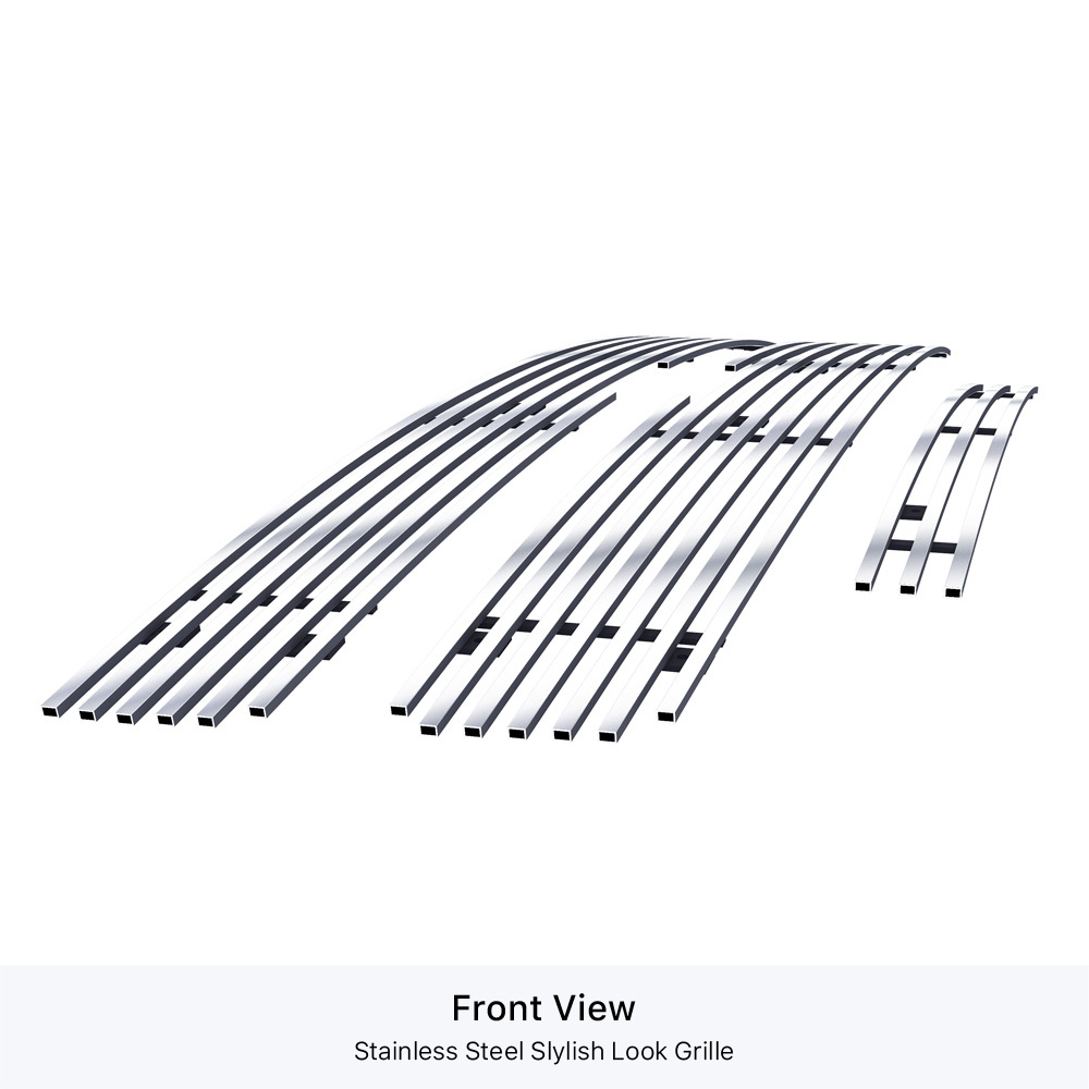 2007-2010 Chevy Silverado 2500 HD /2007-2010 Chevy Silverado 3500 HD Main Upper + Top Bumper Stainless Steel Billet Grille