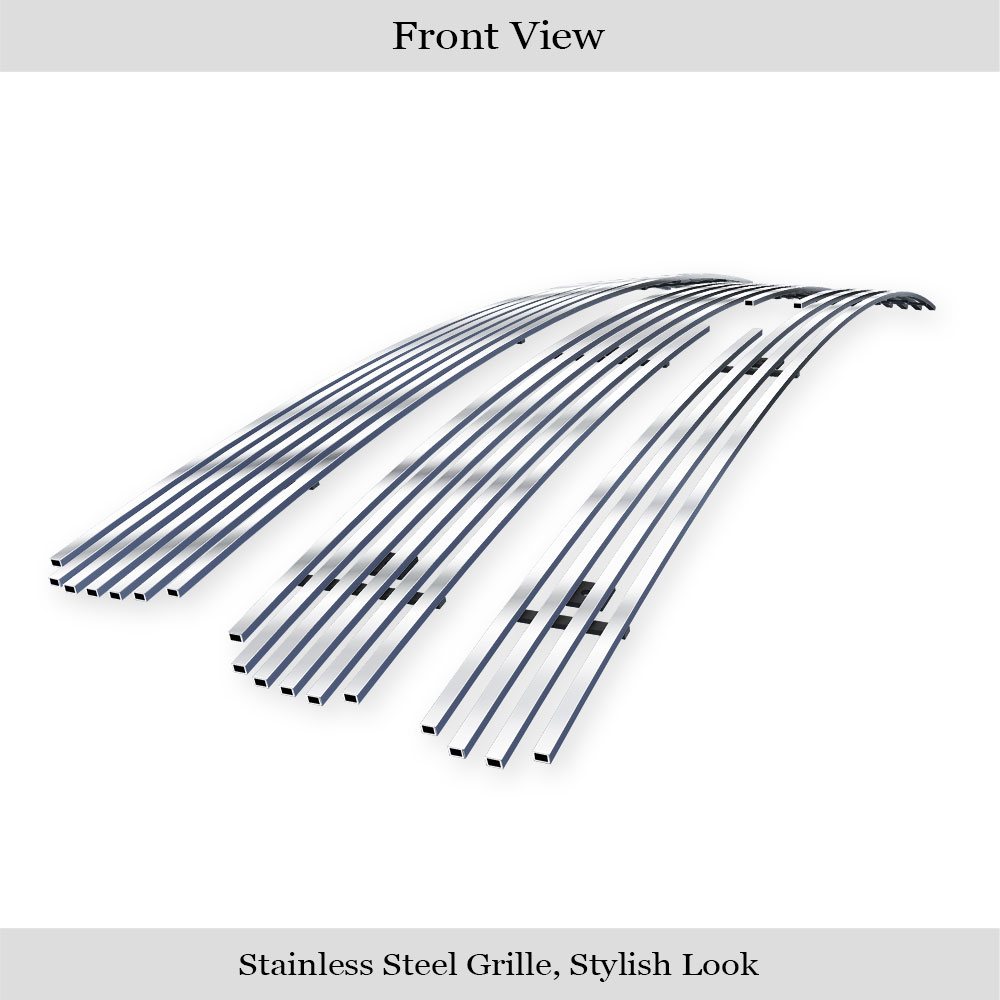 2007-2013 Chevy Silverado 1500 only for models with logo height exceeding center bar MAIN UPPER + LOWER BUMPER Aluminum Billetuminum Billet Grille