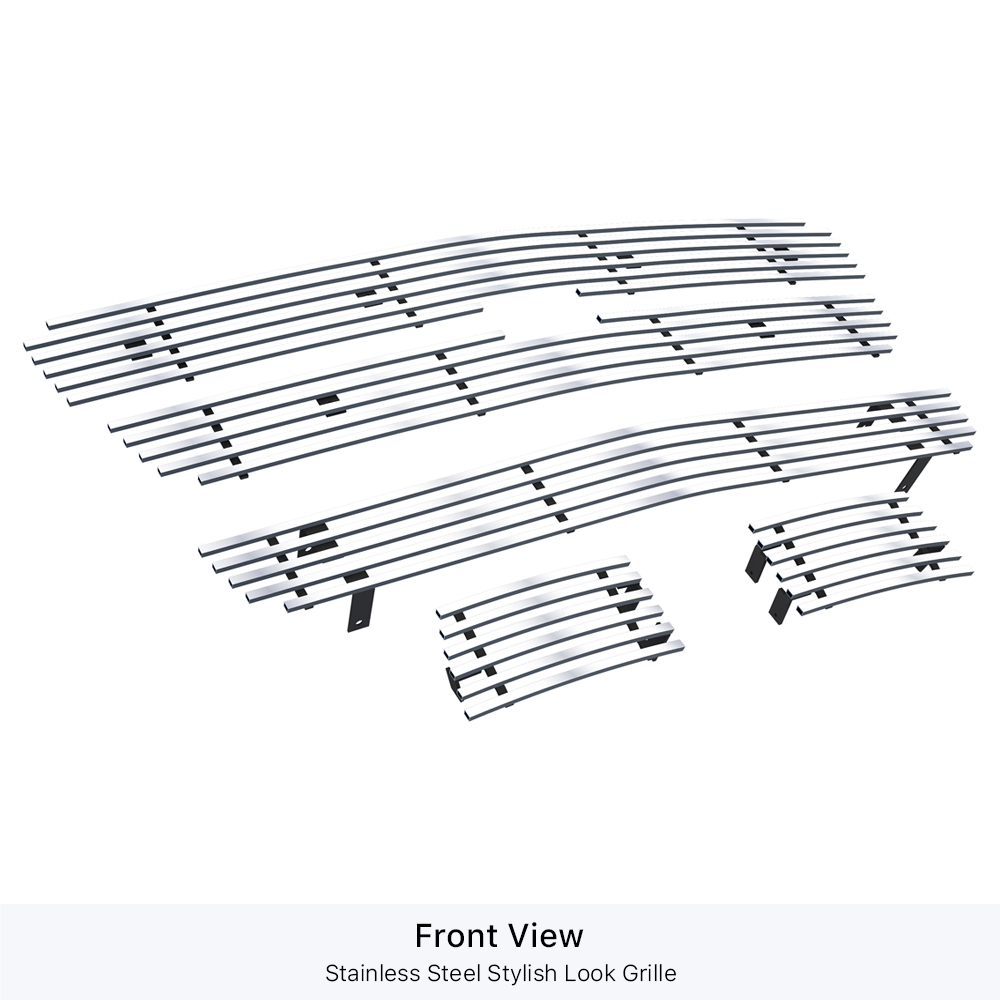 2003-2005 Chevy Silverado 1500 SS Main Upper + Lower Bumper Stainless Steel Billet Grille