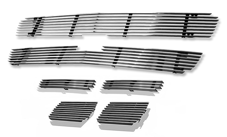 2003-2005 Chevy Silverado 1500 MAIN UPPER + TOP BUMPER + LOWER BUMPER Aluminum Billetuminum Billet Grille