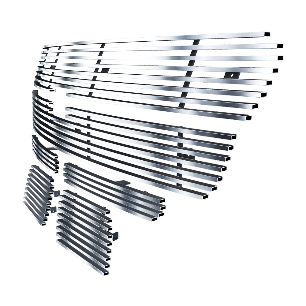 2003-2005 Chevy Silverado 1500 MAIN UPPER + TOP BUMPER + LOWER BUMPER Stainless Steel Billet Grille
