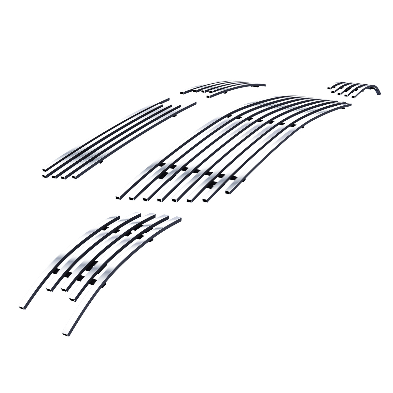 2006-2013 Chevy Impala With Fog Light /2014-2016 Chevy Impala Limited Model Only With Fog Light Main Upper + Lower Bumper Stainless Steel Billet Grille