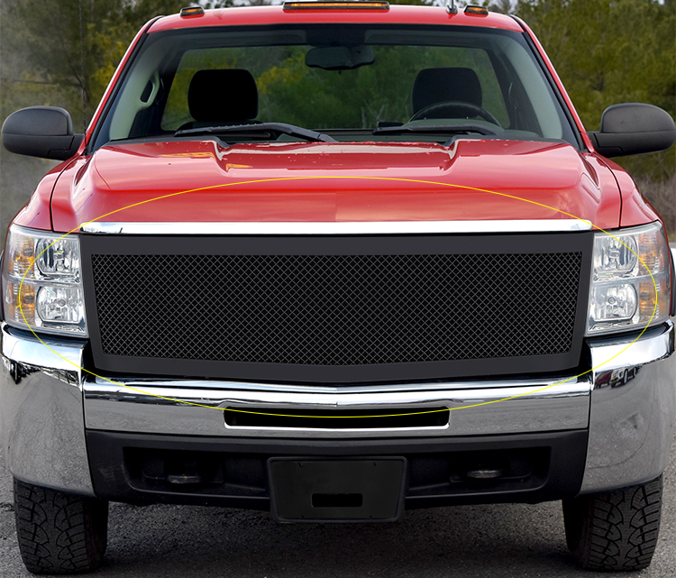 2007-2010 Chevy Silverado 2500 /2007-2010 Chevy Silverado 3500 Main Upper Black Wire Mesh Grille