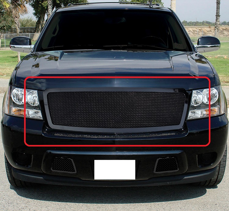 2007-2013 Chevy Avalanche /2007-2014 Chevy Suburban /2007-2014 Chevy Tahoe Not For Hybrid Main Upper Black Wire Mesh Grille