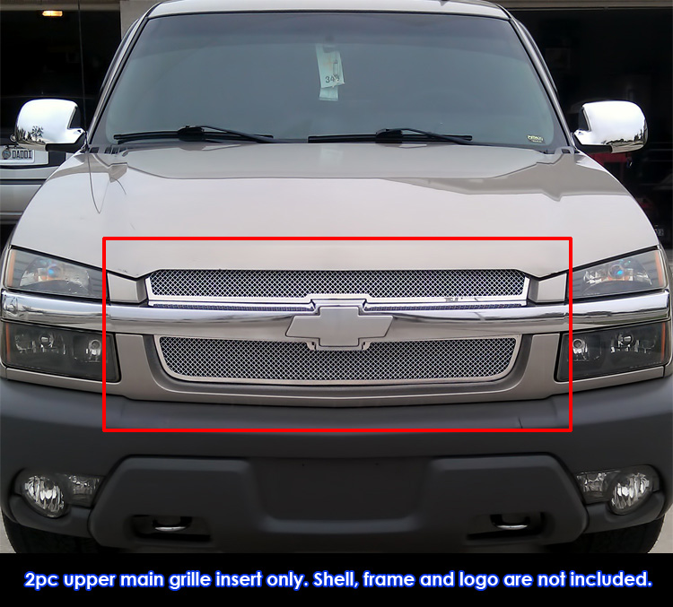 2001-2006 Chevy Avalanche  With Body Cladding Main Upper Wire Mesh Grille