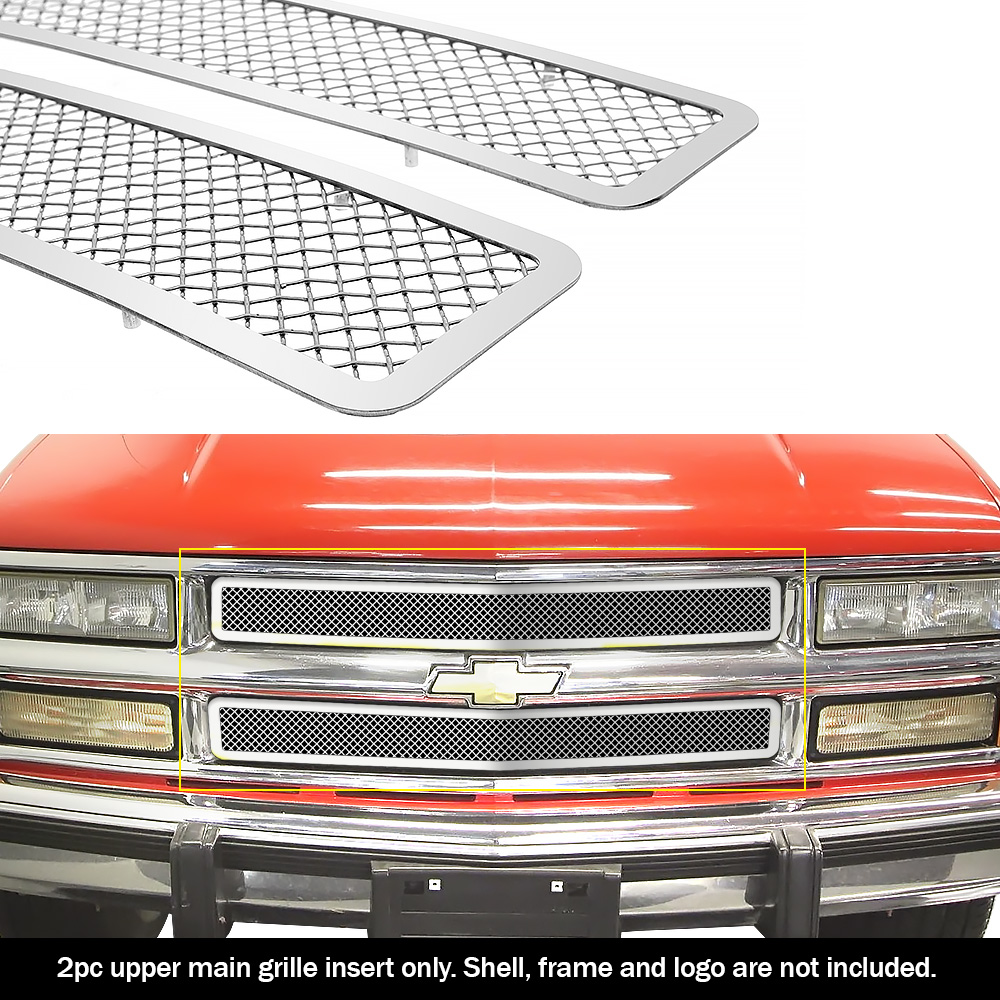 1994-1999 Chevy Blazer Not For S-10/1994-1999 Chevy C/K Pickup Not For C2500 Single Light/1994-1999 Chevy Suburban /1994-1999 Chevy Tahoe Main Upper Wire Mesh Grille