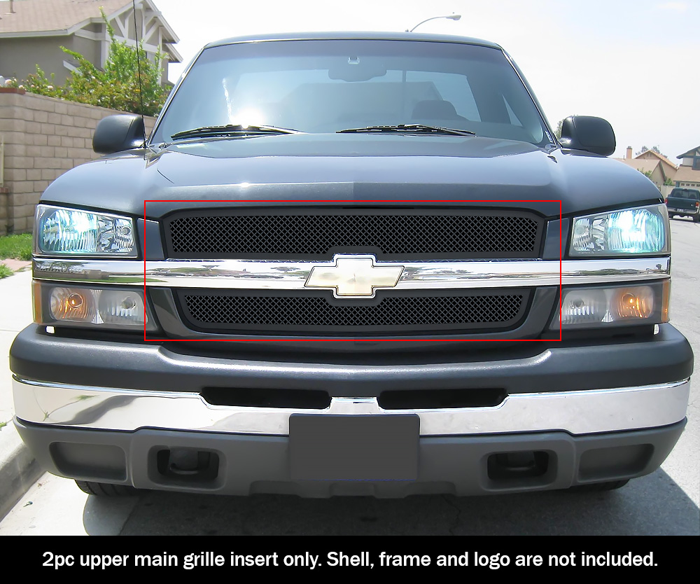 2002-2006 Chevy Avalanche MAIN UPPER Black Wire Mesh Grille