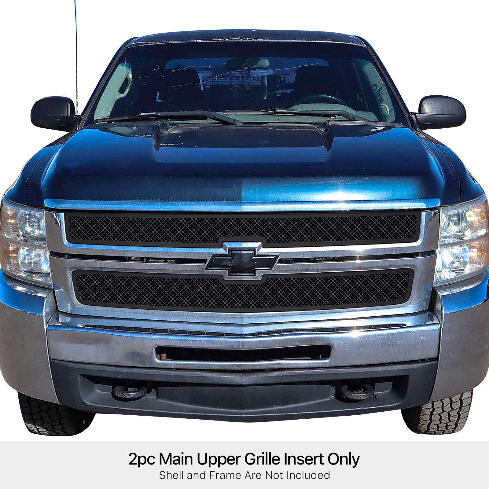 2007-2010 Chevy Silverado 3500 HD /2007-2010 Chevy Silverado 2500 HD Main Upper Black Wire Mesh Grille