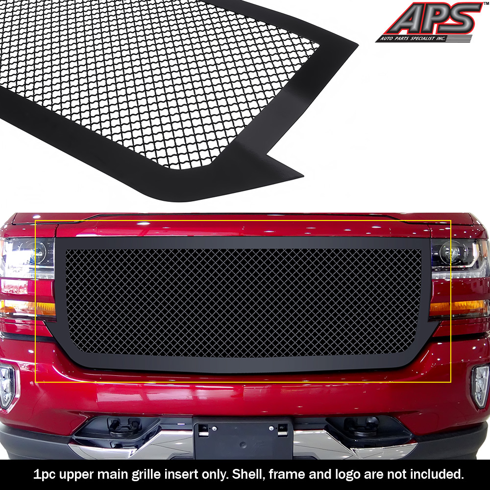 2016-2018 Chevy Silverado 1500 /2019 Chevy Silverado 1500 LD Main Upper Black Wire Mesh Grille