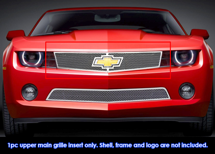 2010-2013 Chevy Camaro Short With Logo Show Not for ZL1 Model Main Upper Wire Mesh Grille