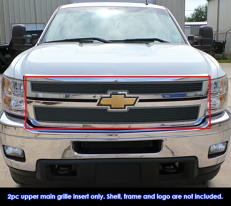 2011-2014 Chevy Silverado 2500 HD /2011-2014 Chevy Silverado 3500 HD Main Upper Black Wire Mesh Grille