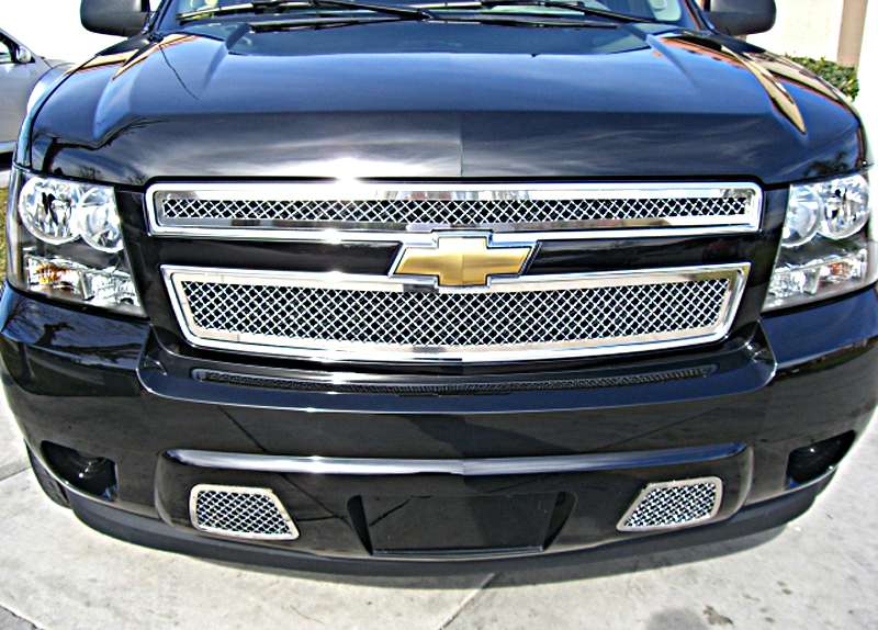 2007-2014 Chevy Avalanche /2007-2014 Chevy Suburban /2007-2014 Chevy Tahoe Not For Hybrid Main Upper + Tow Hook Wire Mesh Grille