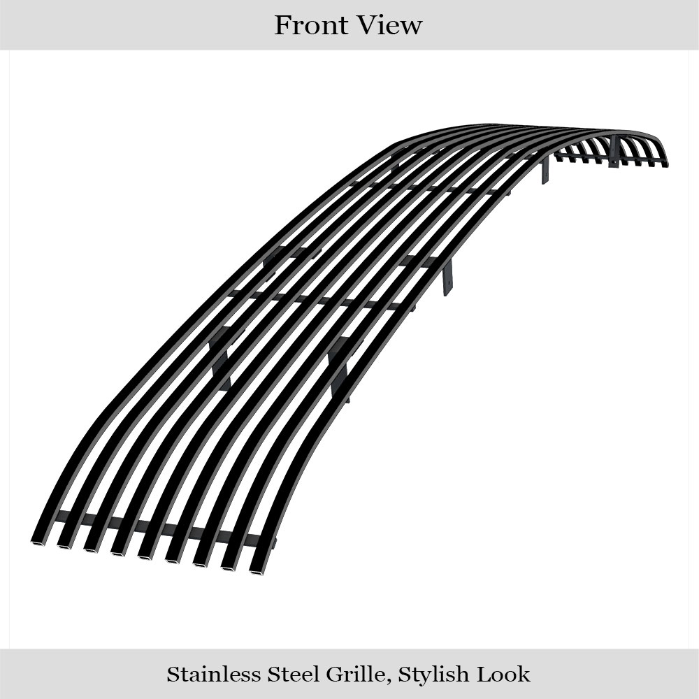 1994-1997 Chevy Blazer Phantom Grille With Sealed Beam/1994-1997 Chevy S-10 Main Upper Black Stainless Steel Billet Grille