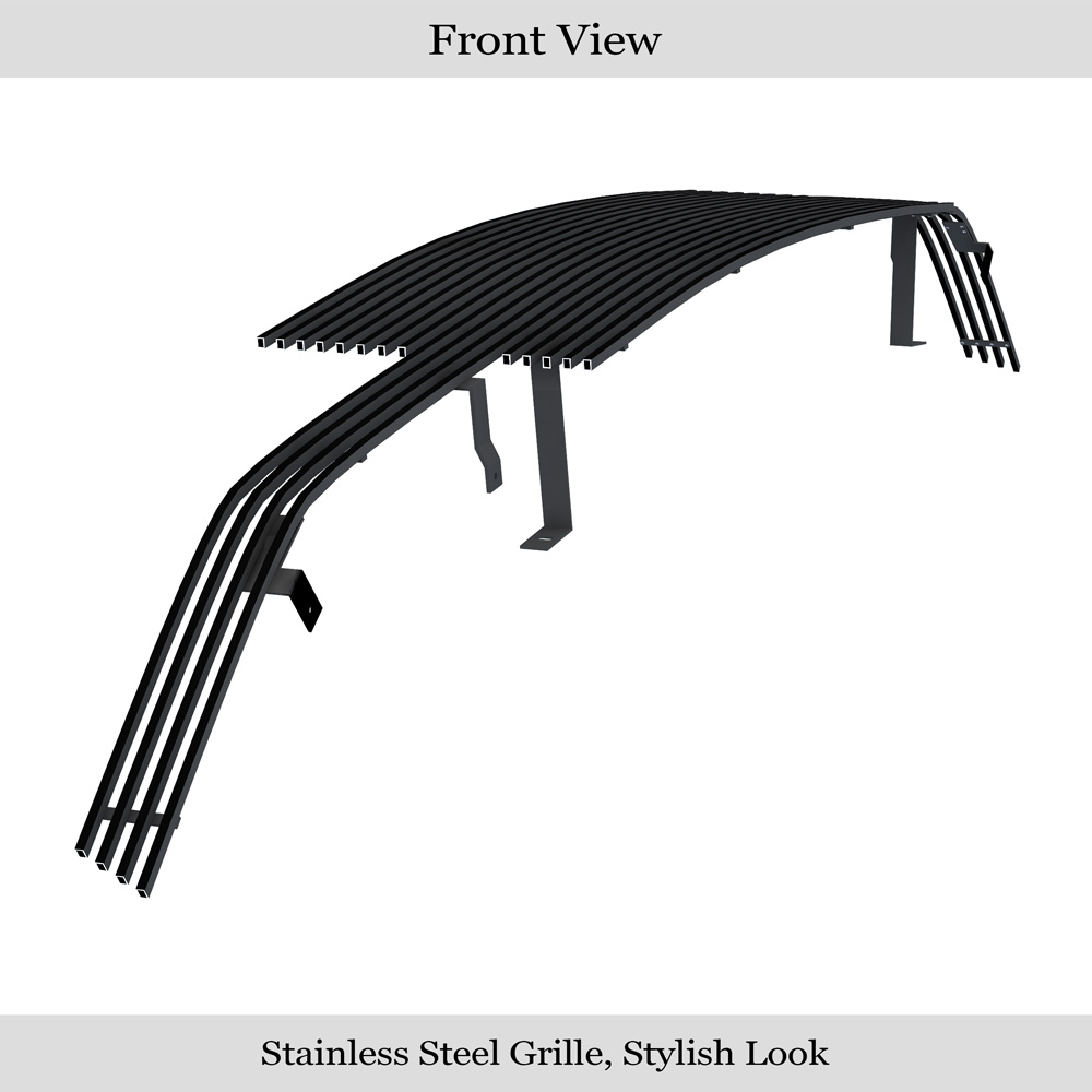 1998-2004 Chevy S-10 ( Full Face)/1998-2004 Chevy Blazer ( Full Face) Main Upper Black Stainless Steel Billet Grille
