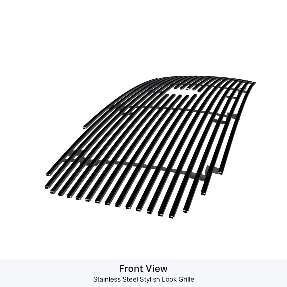 2006-2008 Ram 1500 With Logo Show/2006-2009 Dodge Ram 2500 With Logo Show/2006-2009 Dodge Ram 3500 With Logo Show Main Upper Black Stainless Steel Billet Grille