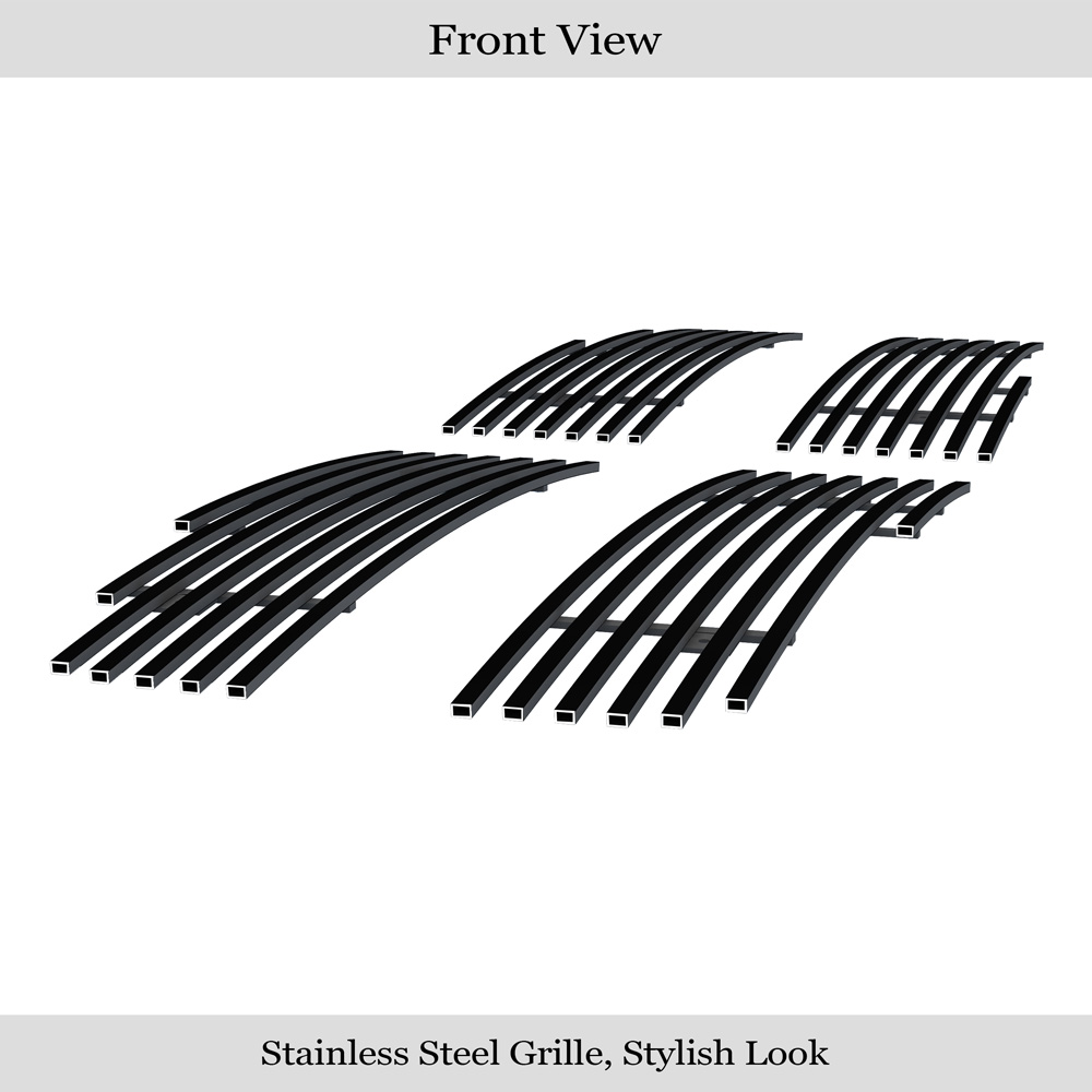 2004-2006 Dodge Durango Main Upper Black Stainless Steel Billet Grille