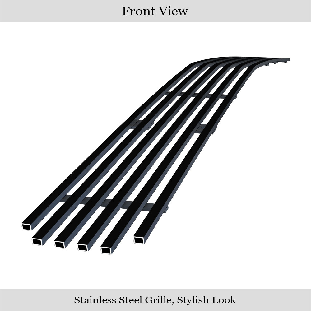 2009-2014 Dodge Challenger Main Upper Black Stainless Steel Billet Grille