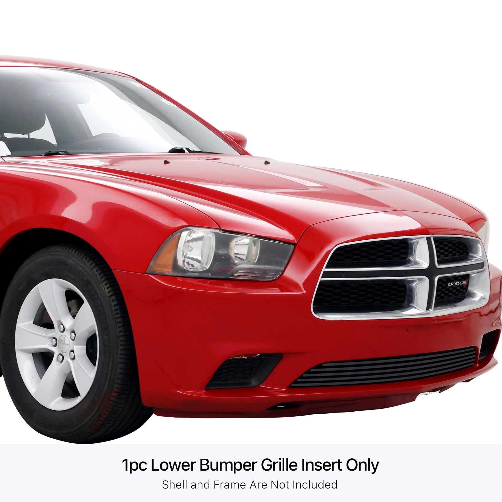 2011-2014 Dodge Charger Not For SRT Model And Adaptive Speed Control(NHP) Package Lower Bumper Black Stainless Steel Billet Grille