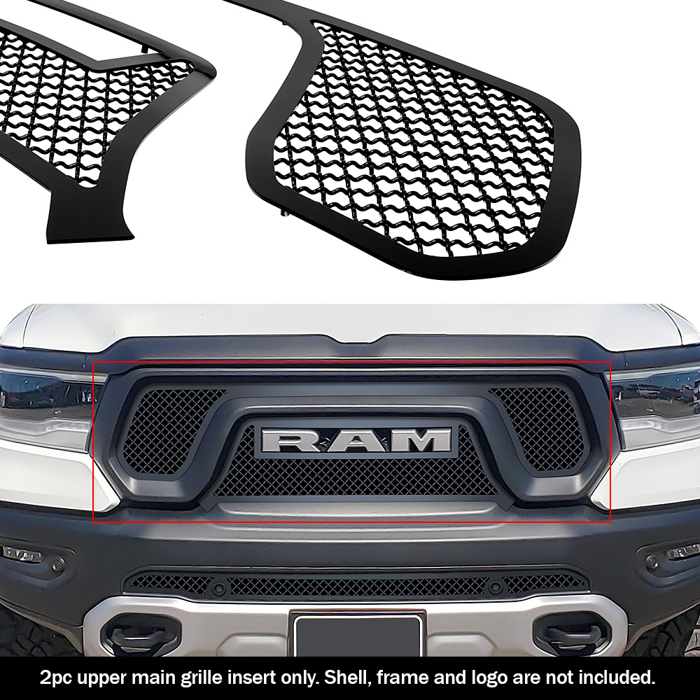 2019-2024 Ram 1500 Rebel Main Upper Black Wire Mesh Grille