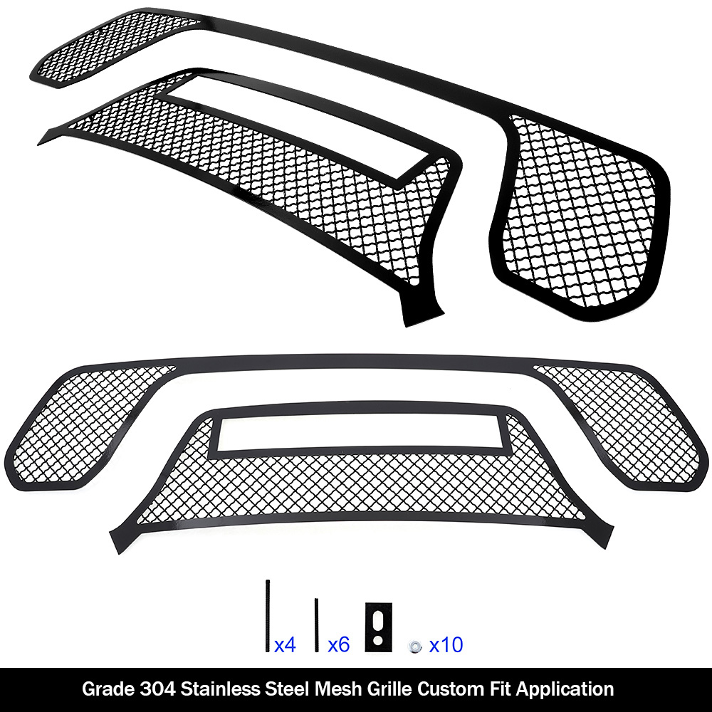 2019-2024 Ram 1500 Rebel Main Upper Black Wire Mesh Grille