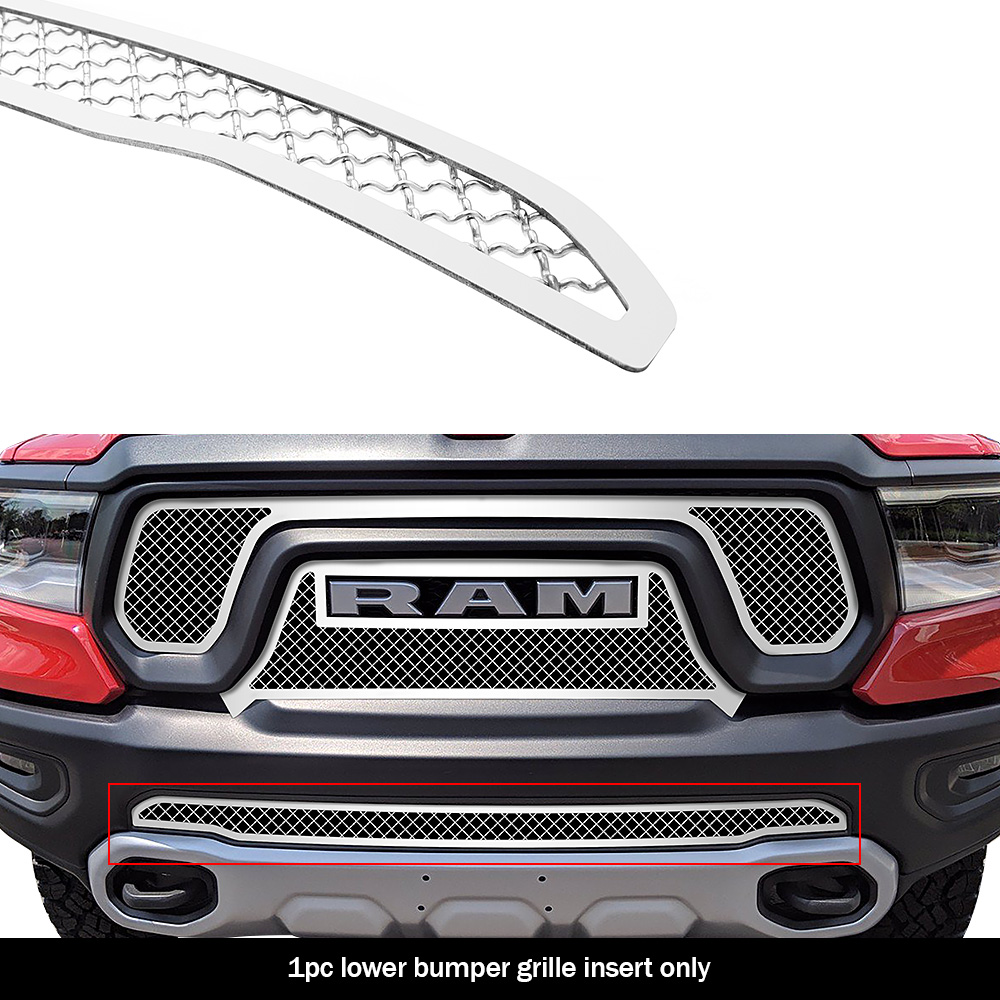 2019-2024 Ram 1500 Rebel without front sensor/ 2021-2024 Ram 1500 TRX without front sensor Lower Bumper Wire Mesh Grille