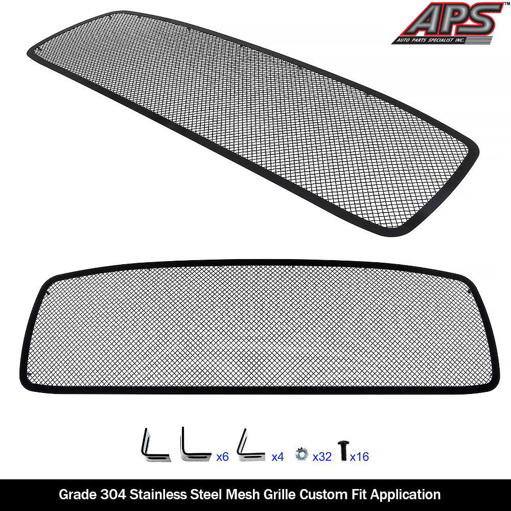2002-2005 Dodge Ram 1500 /2002-2005 Dodge Ram 2500 /2002-2005 Dodge Ram 3500 Main Upper Black Wire Mesh Grille